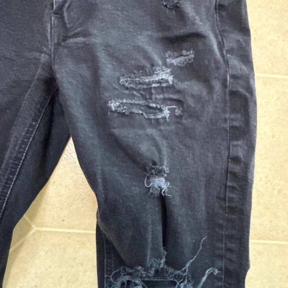 Levis 531 Jeans Mens 34x34 Black Distressed Holes Rips Grunge Emo - Picture 6 of 7